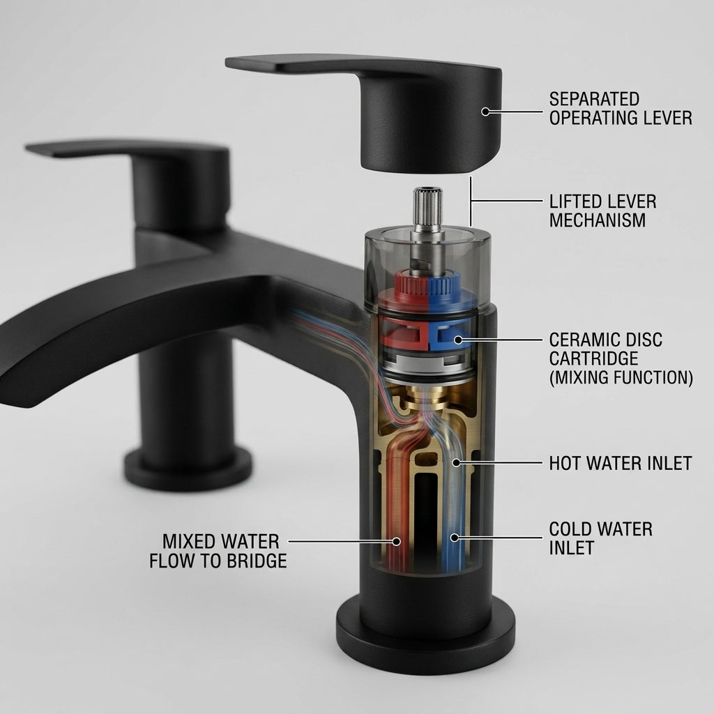 Capri Black Bath Filler Tap