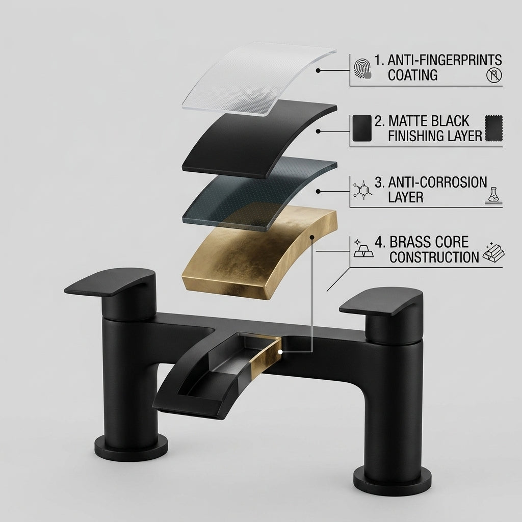 Capri Black Bath Filler Tap