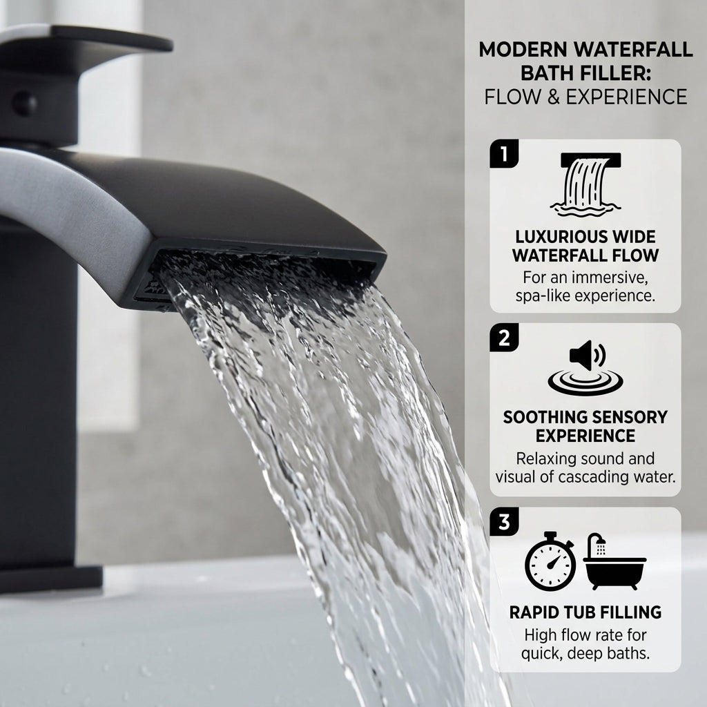 Vista Bath Filler Matte Black