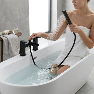 Waterfall Bath Shower Mixer Tap with Shower Kit – Black