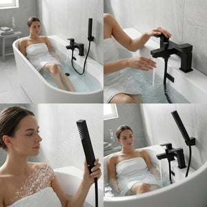 Verda Modern Bath Shower Mixer with Shower Kit – Black