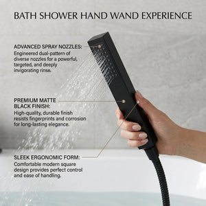 Verda Modern Bath Shower Mixer with Shower Kit – Black