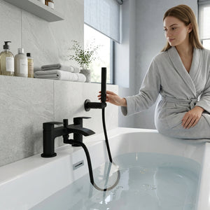 Capri Black Bath Shower Mixer Tap with Shower Kit