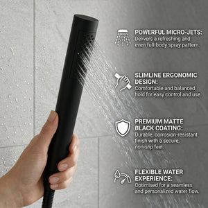 Capri Black Bath Shower Mixer Tap with Shower Kit