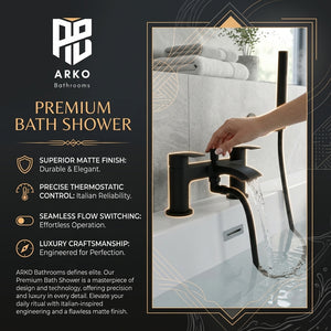 Capri Black Bath Shower Mixer Tap with Shower Kit