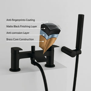 Capri Black Bath Shower Mixer Tap with Shower Kit