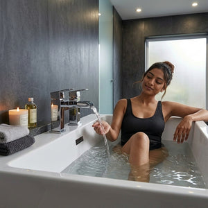 Waterfall Modern Bath Filler Taps – Chrome