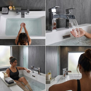 Waterfall Modern Bath Filler Taps – Chrome