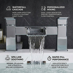 Waterfall Modern Bath Filler Taps – Chrome