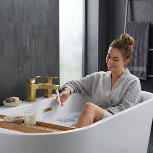 Verda Modern Bath Filler Tap - Brass