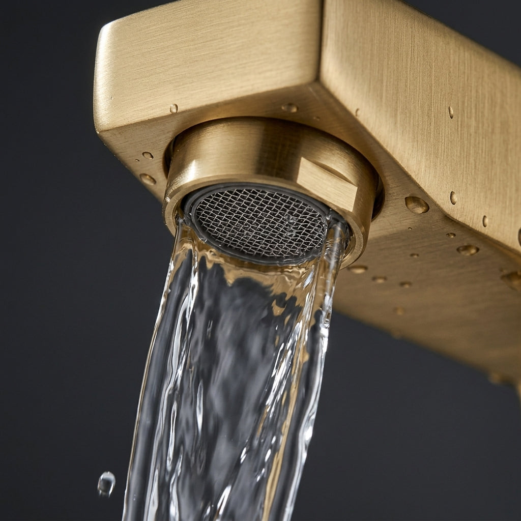 Verda Modern Bath Filler Tap - Brass