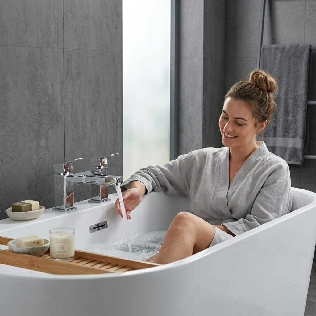 Verda Modern Chrome Bath Filler Tap