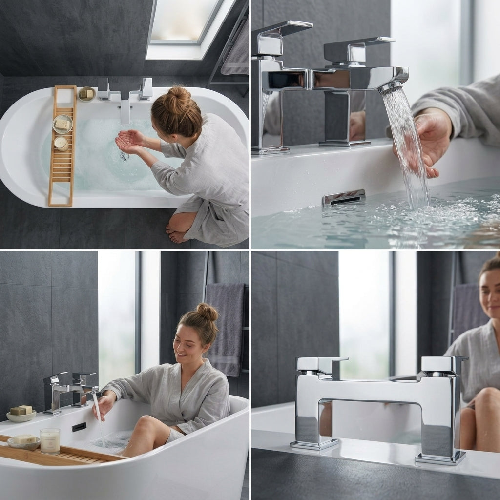 Verda Modern Chrome Bath Filler Tap