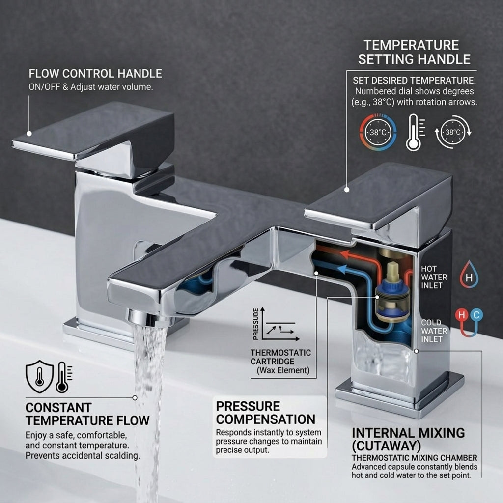 Verda Modern Chrome Bath Filler Tap