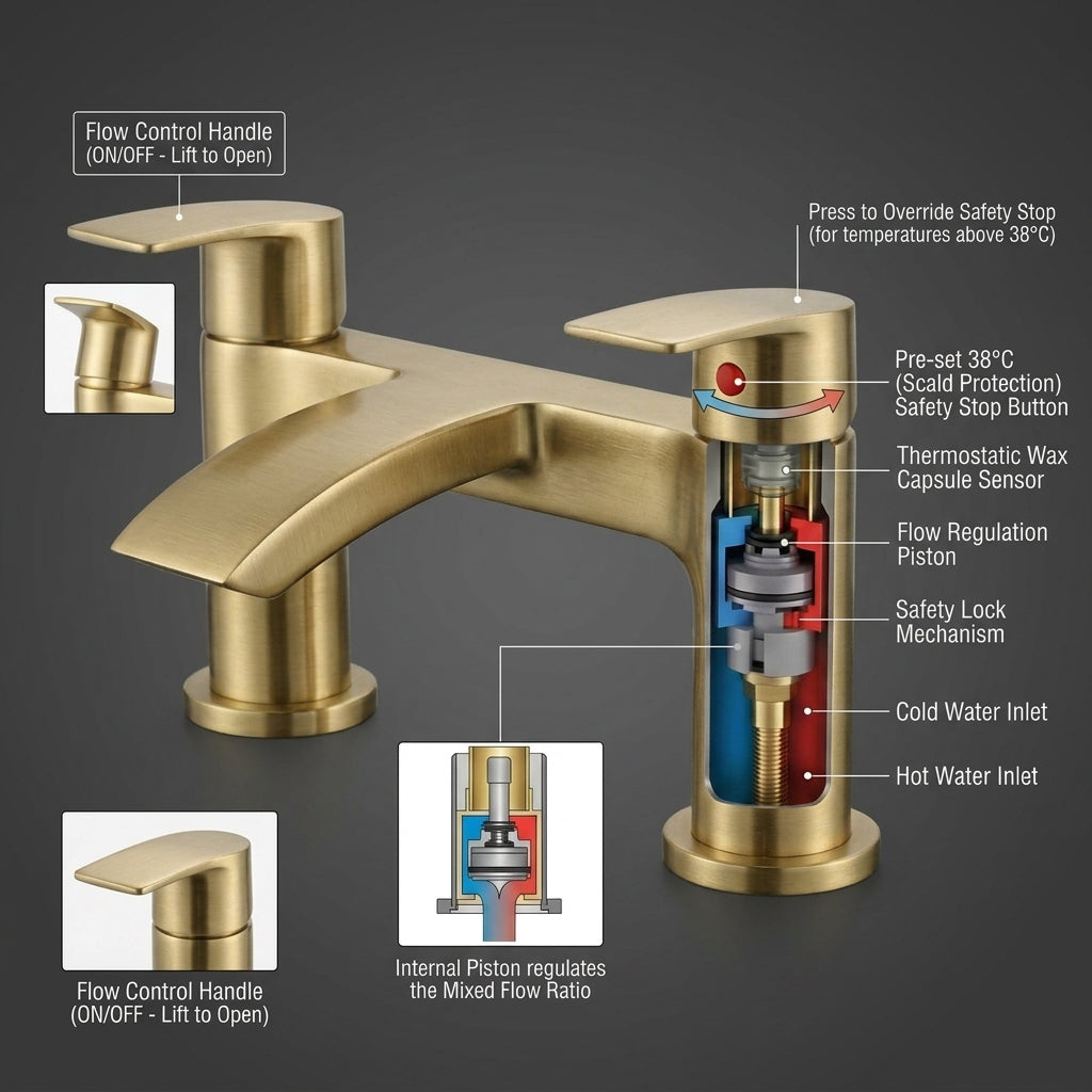 Capri Brass Bath Filler Tap