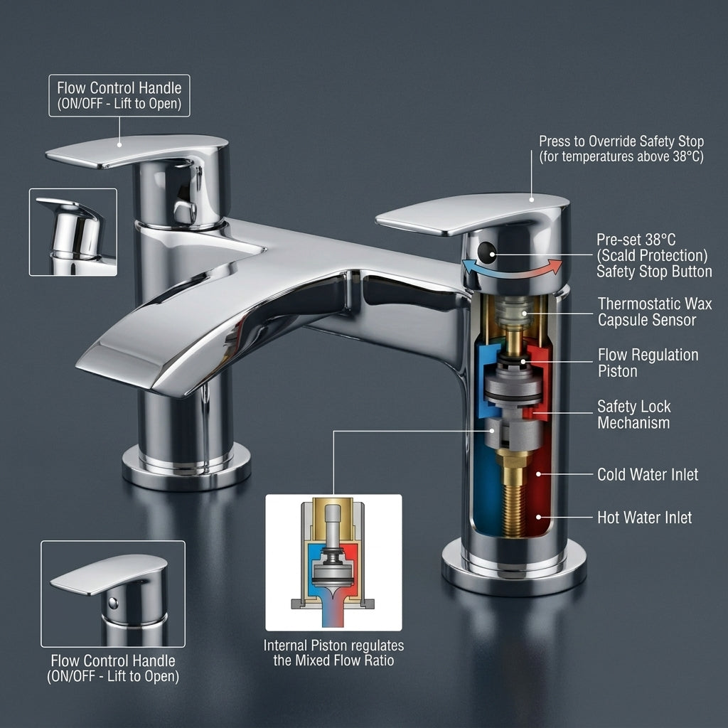 Capri Modern Bath Filler Tap