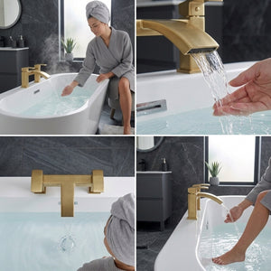 Vista Bath Filler – Brushed Brass