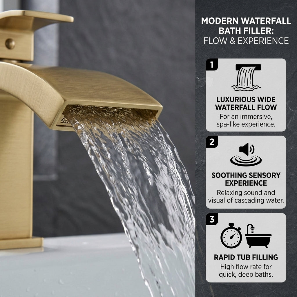 Vista Bath Filler – Brushed Brass