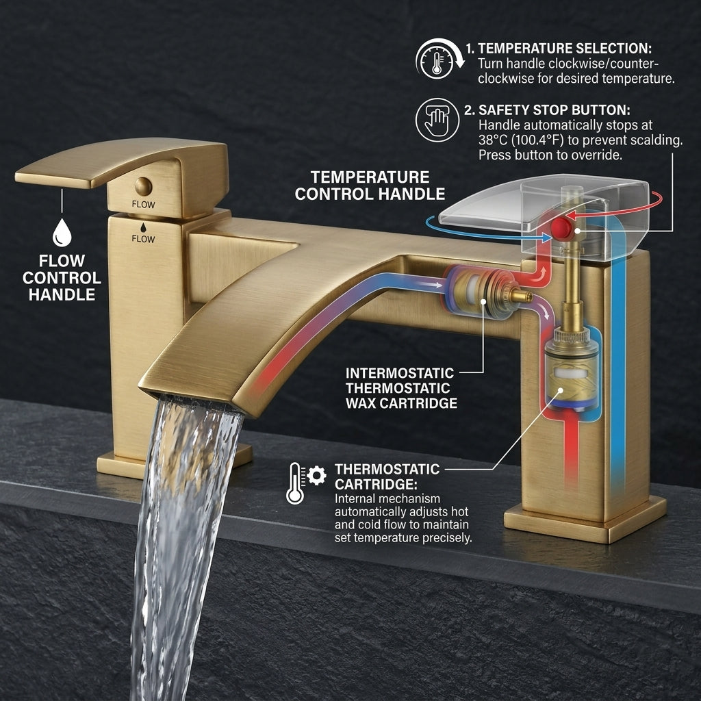 Vista Bath Filler – Brushed Brass