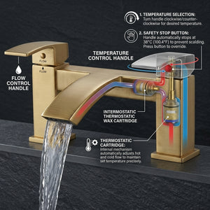 Vista Bath Filler – Brushed Brass