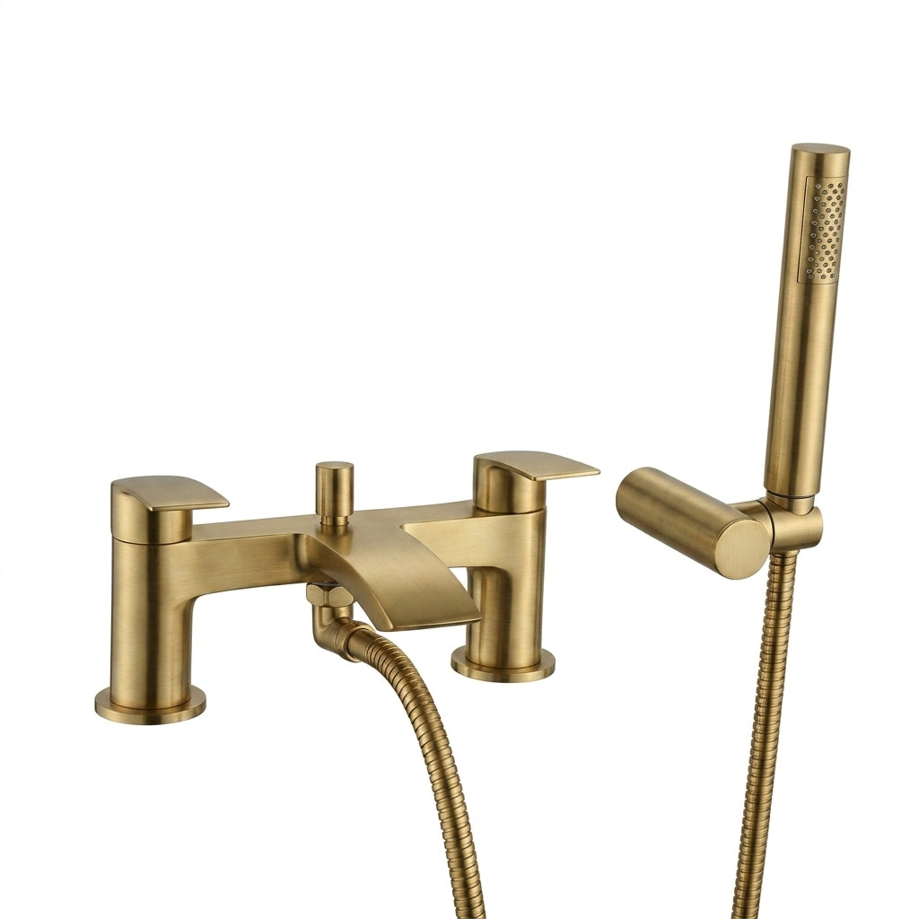Capri Bath Shower Mixer Tap with Shower Kit – Brushed Brass