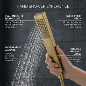 Waterfall Bath Shower Mixer with Shower Kit – Brushed Brass