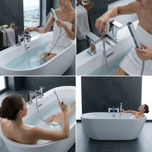 Waterfall Bath Shower Mixer Tap with Shower Kit – Chrome