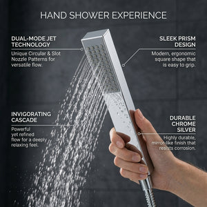 Waterfall Bath Shower Mixer Tap with Shower Kit – Chrome