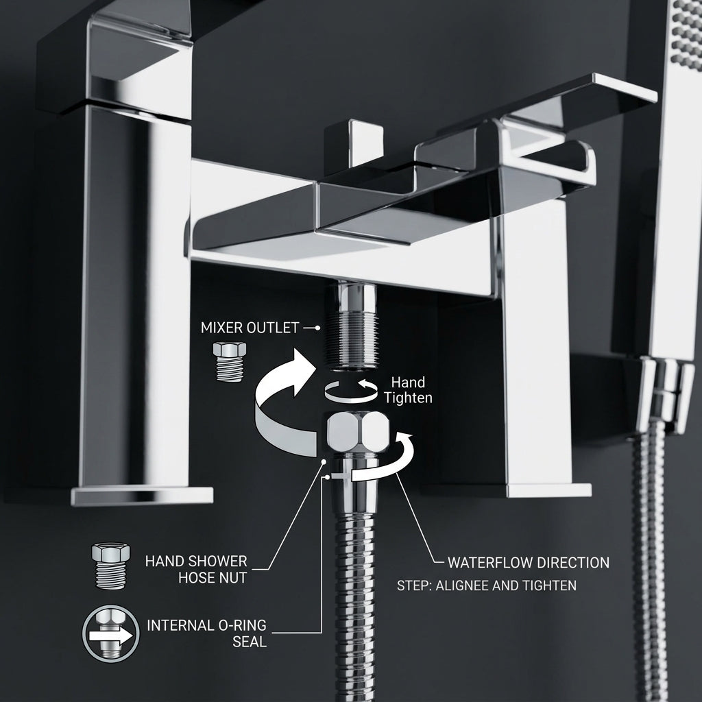 Waterfall Bath Shower Mixer Tap with Shower Kit – Chrome