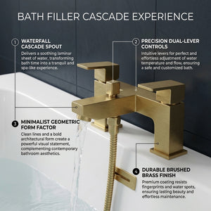 Verda Modern Bath Shower Mixer with Shower Kit – Brass
