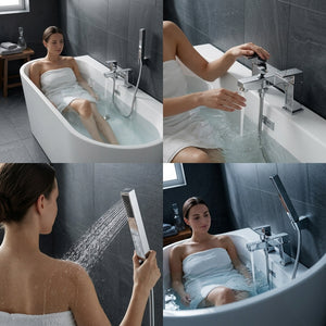 Verda Modern Bath Shower Mixer with Shower Kit – Chrome