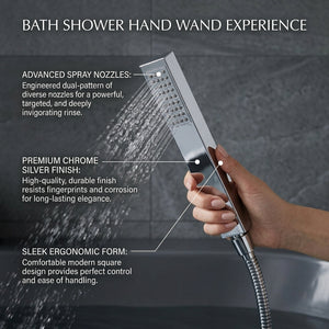 Verda Modern Bath Shower Mixer with Shower Kit – Chrome
