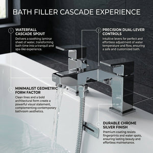 Verda Modern Bath Shower Mixer with Shower Kit – Chrome