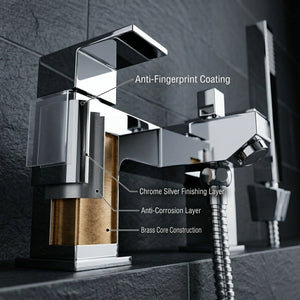 Verda Modern Bath Shower Mixer with Shower Kit – Chrome