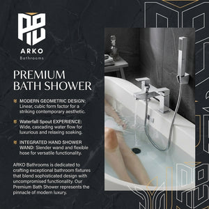 Verda Modern Bath Shower Mixer with Shower Kit – Chrome