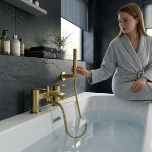 Capri Bath Shower Mixer Tap with Shower Kit – Brushed Brass