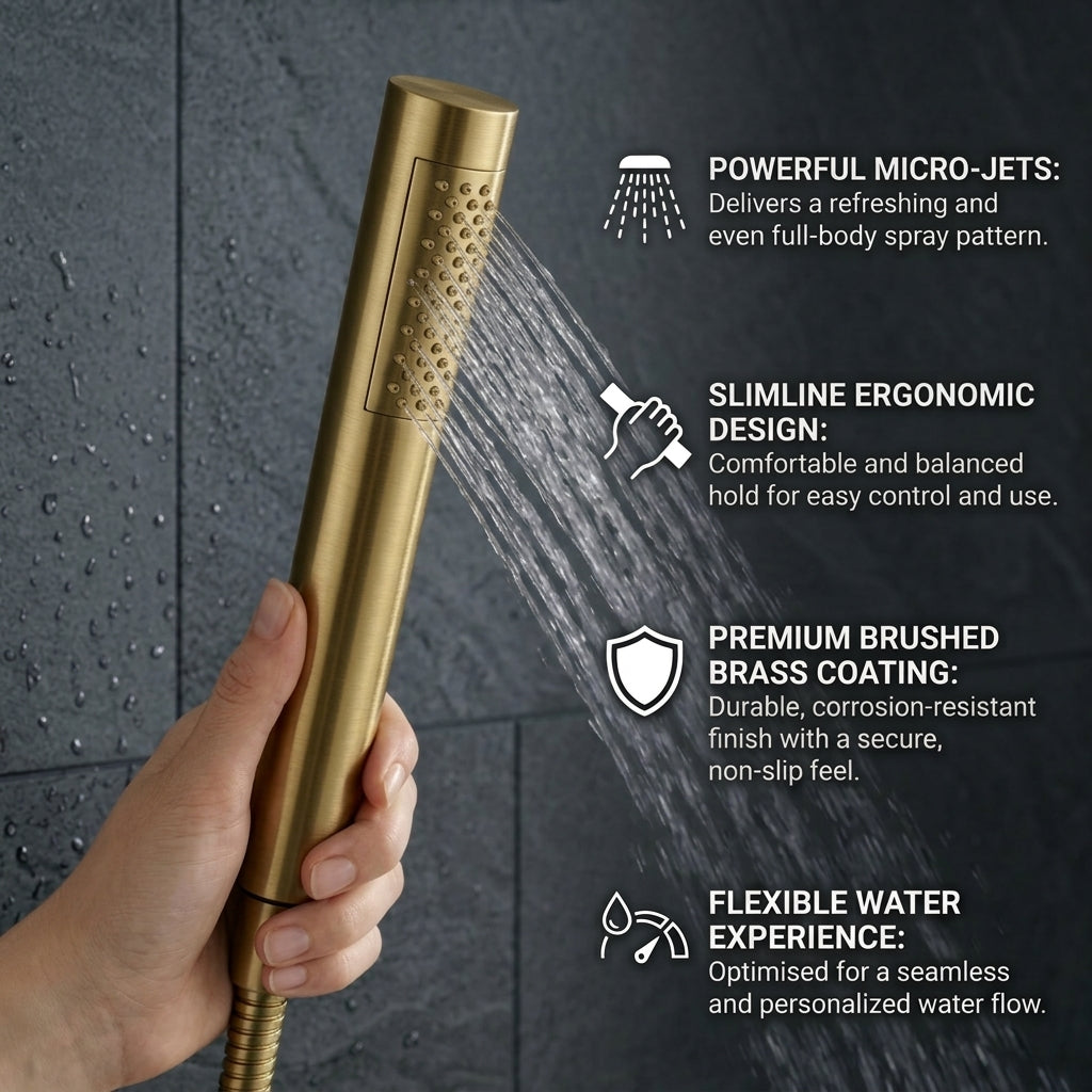 Capri Bath Shower Mixer Tap with Shower Kit – Brushed Brass