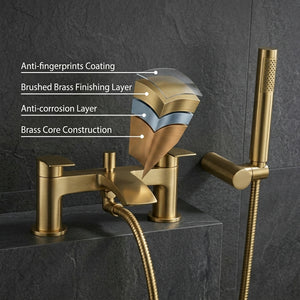 Capri Bath Shower Mixer Tap with Shower Kit – Brushed Brass
