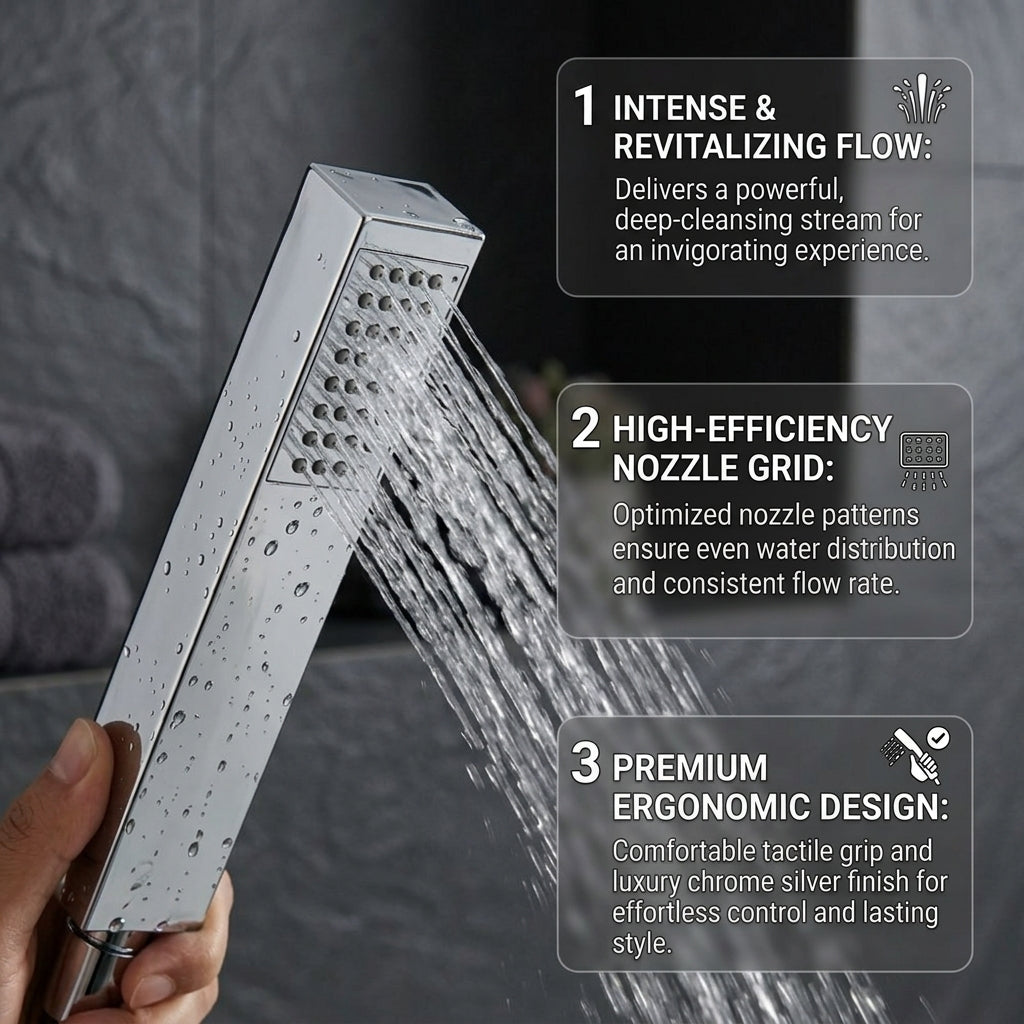 Vista Modern Bath Shower Mixer Tap with Shower Kit – Chrome