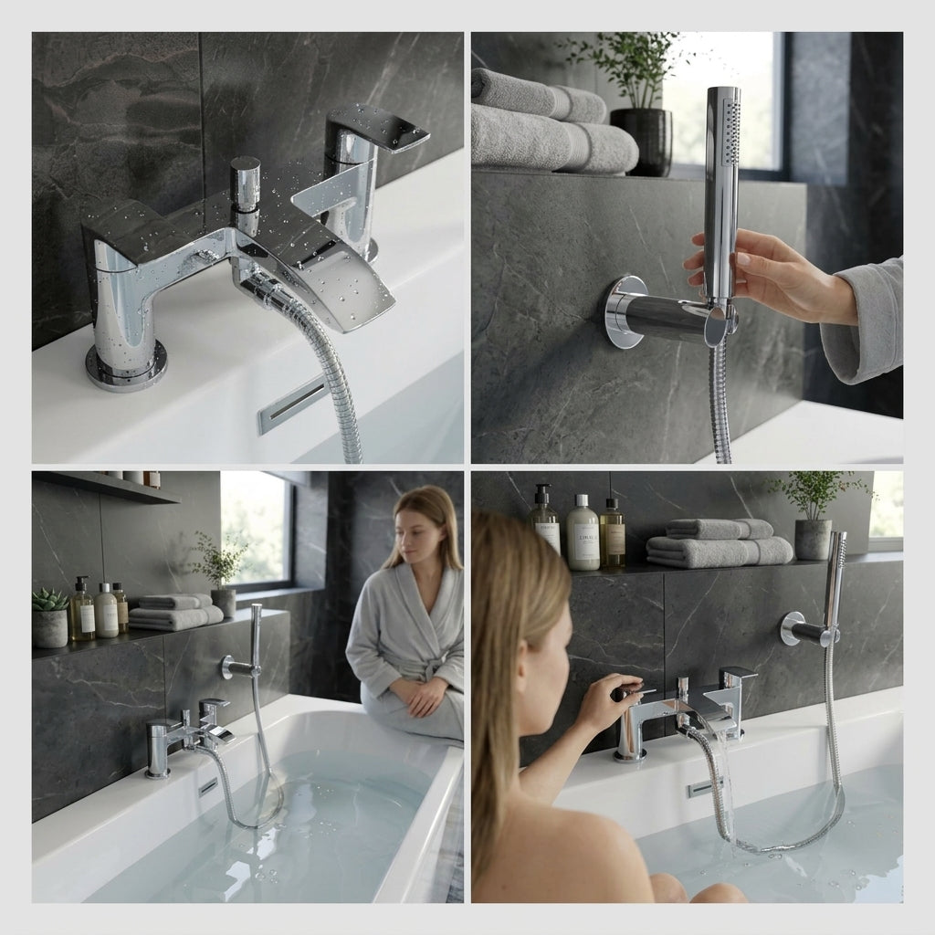 Capri Bath Shower Mixer Tap with Shower Kit – Chrome