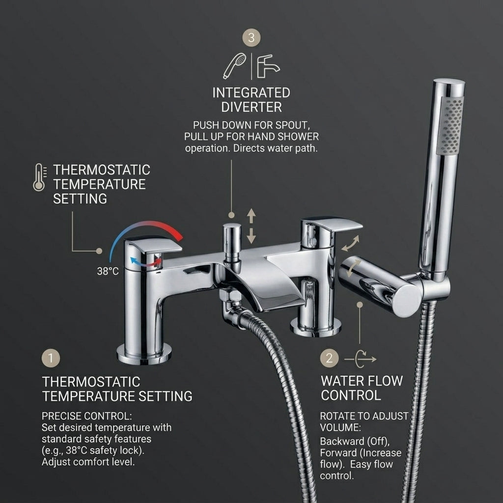 Capri Bath Shower Mixer Tap with Shower Kit – Chrome