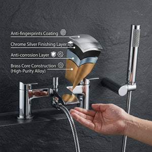 Capri Bath Shower Mixer Tap with Shower Kit – Chrome