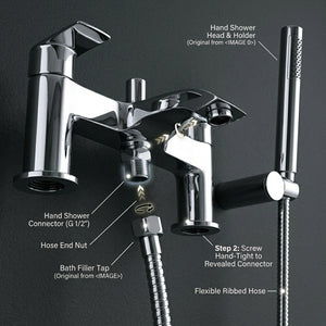 Capri Bath Shower Mixer Tap with Shower Kit – Chrome