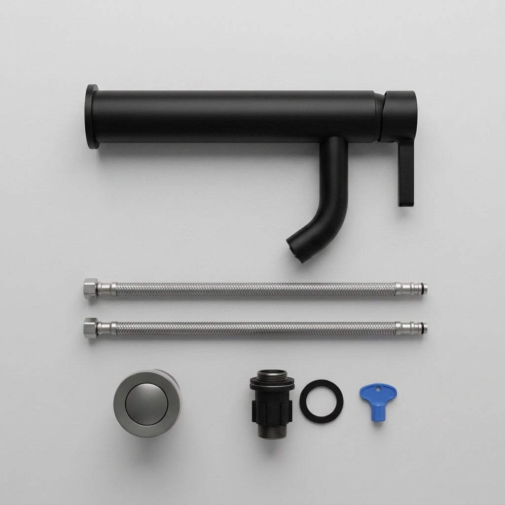 Arlo Round Tall Basin Mixer Tap Black