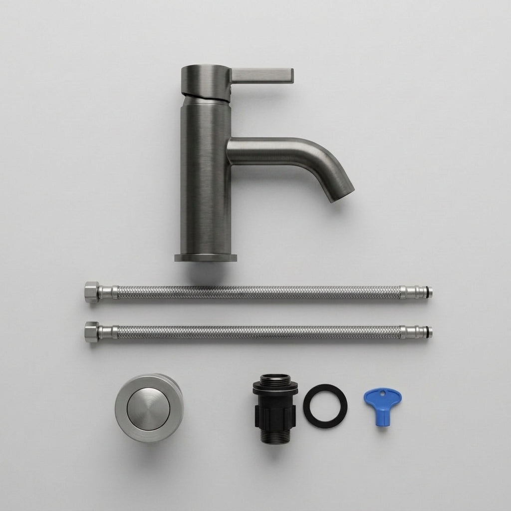 Arlo Round Basin Mixer Tap Gunmetal