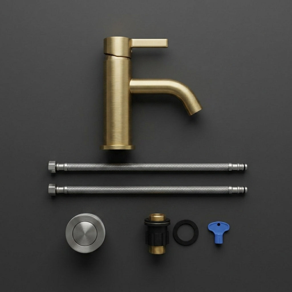 Arlo Round Basin Mixer Tap Brass