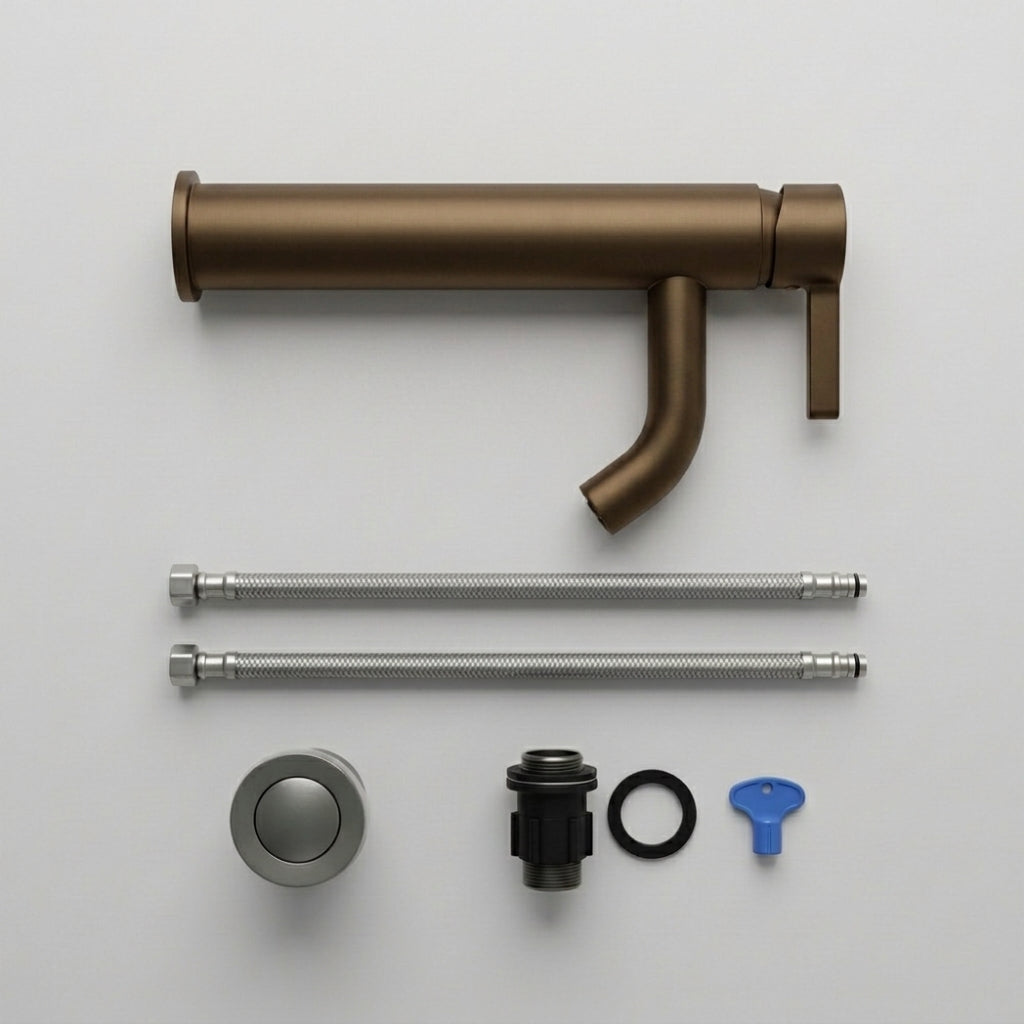 Arlo Round Tall Basin Mixer Tap Bronze