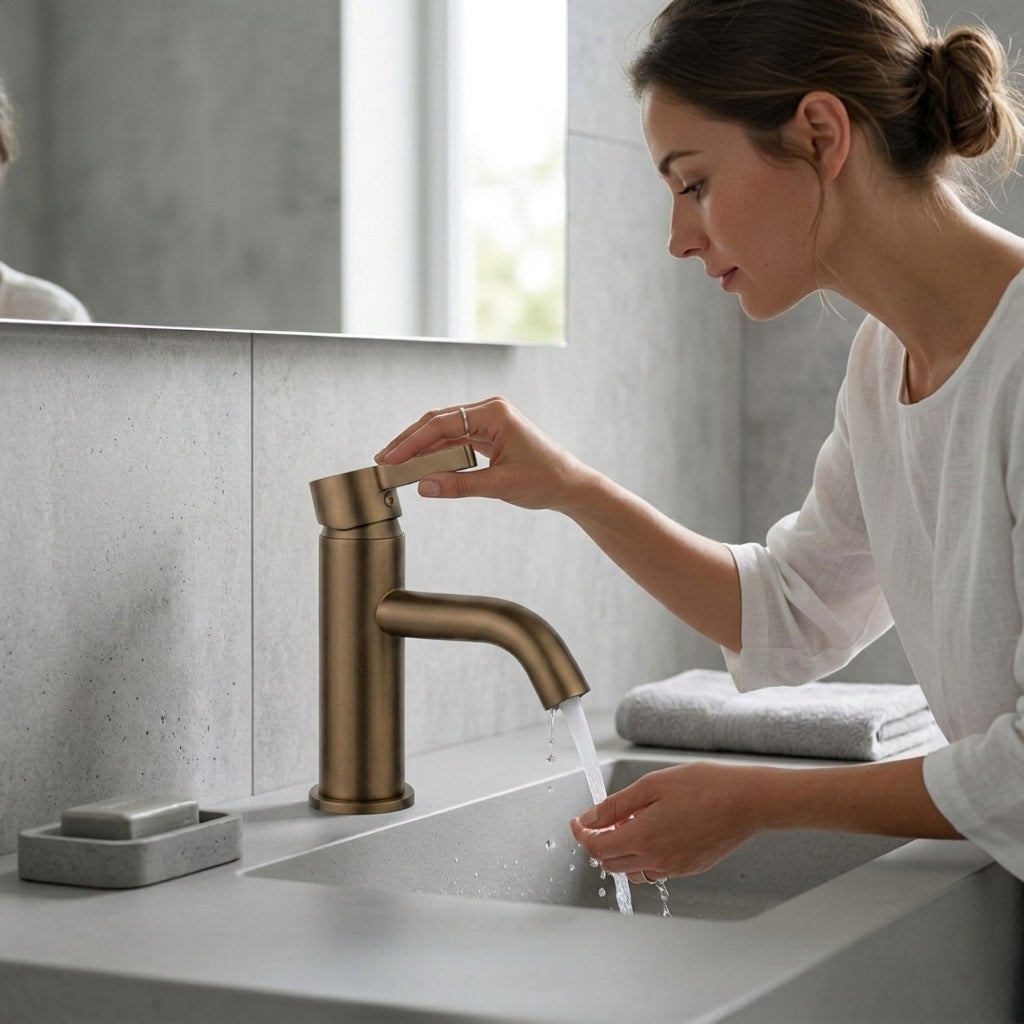 Arlo Round Basin Mixer Tap Bronze