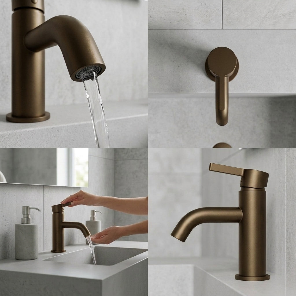 Arlo Round Basin Mixer Tap Bronze