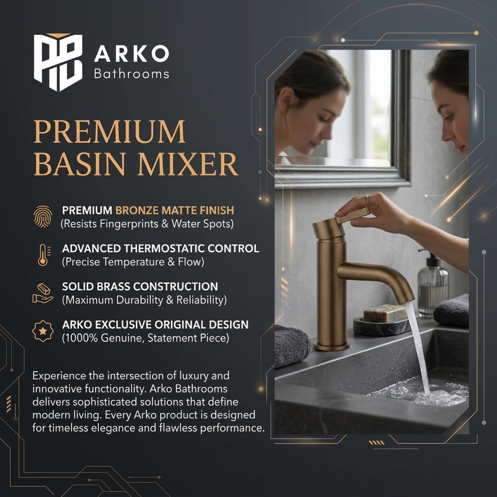 Arlo Round Basin Mixer Tap Bronze